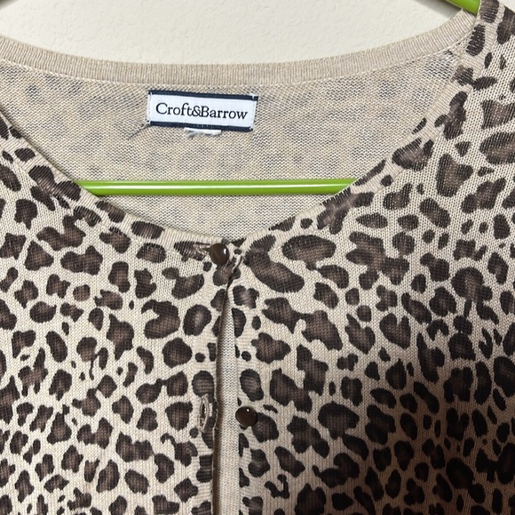 Crofts&Barrow Leopard Print Cardigan - Picture 2 of 7